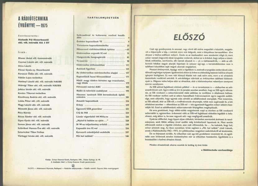 Rádiótechnika évkönyve 1975 Rádiótechnika évkönyve 1975
