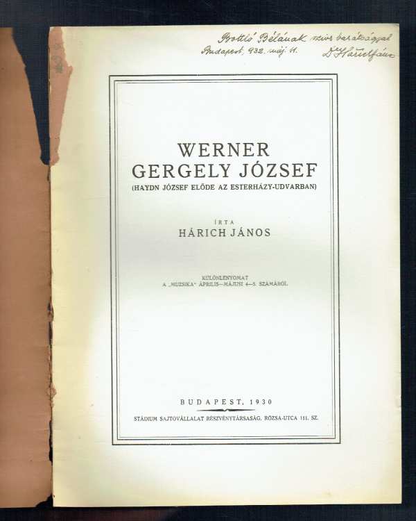 Werner Gergely József Hárich János Werner Gergely József Hárich János