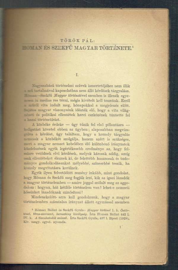 Hóman és Szekfű magyar története Török Pál Hóman és Szekfű magyar története Török Pál