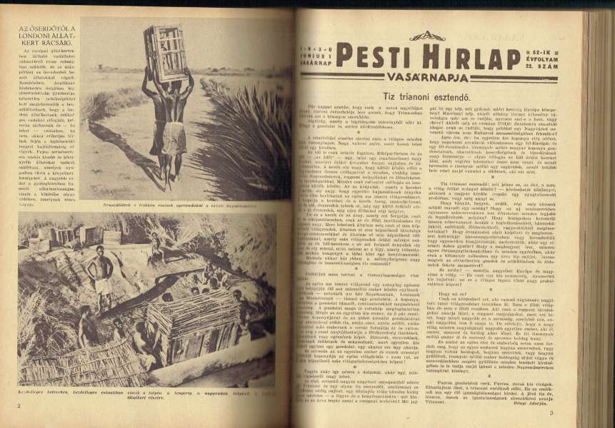 A Pesti Hírlap Vasárnapja 1930 I-II. kötet A Pesti Hírlap Vasárnapja 1930 I-II. kötet